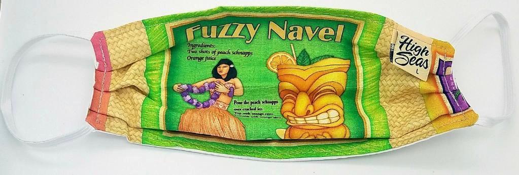 Tiki Drinks face mask  Made in USA of 100% Cotton